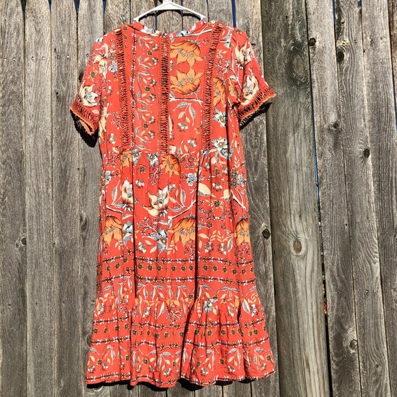 Jaase Australian Boho Floral Mini Dress Sz S/ swimsuit coverup - Picture 5 of 7